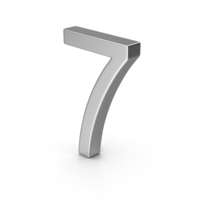 Number 7 Silver PNG & PSD Images