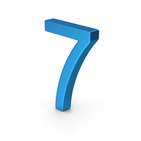 Number 7 Blue Metallic PNG & PSD Images