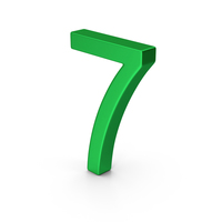 Number 7 Green Metallic PNG & PSD Images
