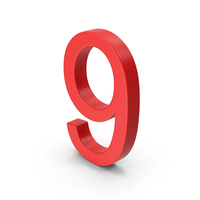 Number 9 Red PNG & PSD Images