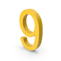 Number 9 Yellow PNG & PSD Images