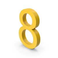 Number 8 Yellow PNG & PSD Images