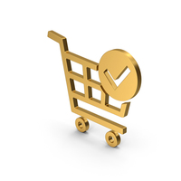 Symbol Checkout Shopping Cart Gold PNG & PSD Images