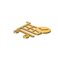 Gold Symbol Checkout Shopping Cart PNG & PSD Images