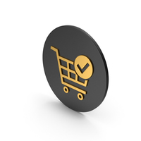 Checkout Cart Gold Icon PNG & PSD Images