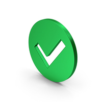 Symbol Checkmark Green Metallic PNG & PSD Images