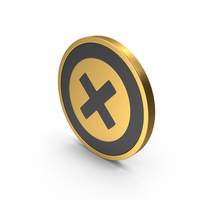 Gold Icon X Mark PNG & PSD Images