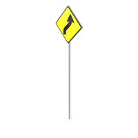 Caution Curve In Road Sign PNG & PSD Images