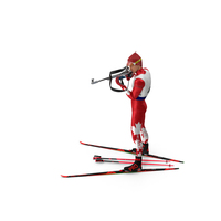Biathlete Fully Equipped Canada Team Standing Pose PNG & PSD Images