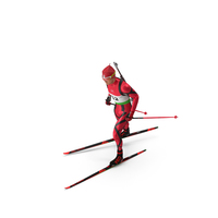 Biathlete Fully Equipped Running Pose PNG & PSD Images