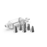 Cake Decorating Icing Syringe 6 Nozzles Empty Set PNG & PSD Images