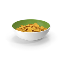 Dry Cereal Corn Flakes on a Plate PNG & PSD Images