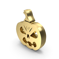 Golden Happy Halloween Face PNG & PSD Images