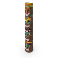 Hand Carved Wooden Totem Pole PNG & PSD Images