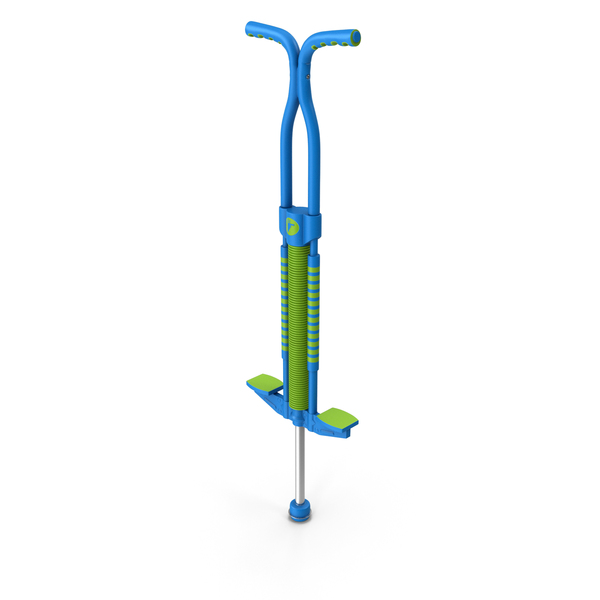 Kid Pogo Stick Blue and Green PNG & PSD Images