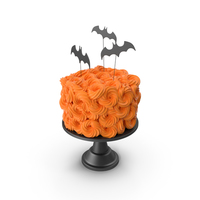 Halloween Cake with Bat Topper and Black Base PNG & PSD Images