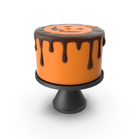 Halloween Cake with Pumpkin Face Topper 3 PNG & PSD Images