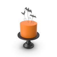 Halloween Orange Cake with 3 Bat Topper PNG & PSD Images