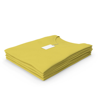 Female V Neck Folded Stacked With Tag Yellow PNG & PSD Images