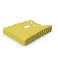 Female V Neck Folded Stacked With Tag White and Yellow PNG & PSD Images