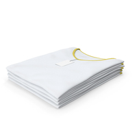 Female V Neck Folded Stacked With Tag White and Yellow PNG & PSD Images