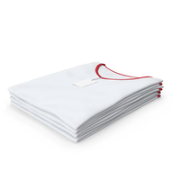 Female V Neck Folded Stacked With Tag White and Red PNG & PSD Images