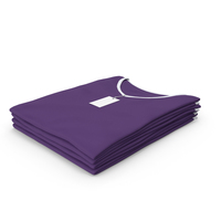 Female V Neck Folded Stacked With Tag White and Purple PNG & PSD Images