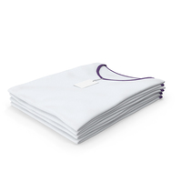 Female V Neck Folded Stacked With Tag White and Purple PNG & PSD Images