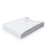 Female V Neck Folded Stacked With Tag White and Pink PNG & PSD Images