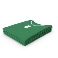 Female V Neck Folded Stacked With Tag White and Green PNG & PSD Images