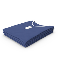 Female V Neck Folded Stacked With Tag White and Dark Blue PNG & PSD Images