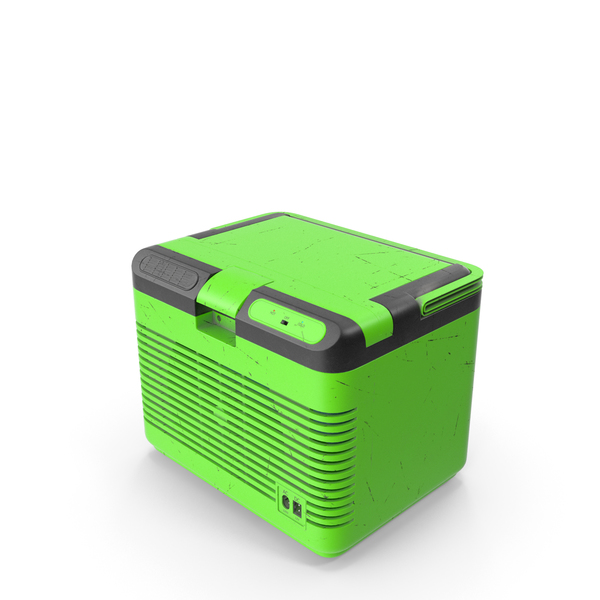Portable Car Refrigerator Closed Green Used PNG & PSD Images