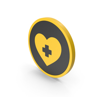 Icon Medical Heart Yellow PNG & PSD Images