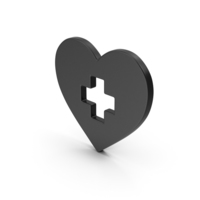 Symbol Medical Heart Black PNG & PSD Images