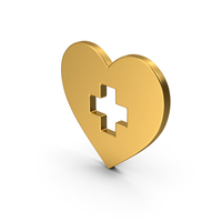 Symbol Medical Heart Gold PNG & PSD Images