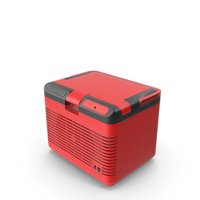 Portable Car Refrigerator Closed Red Used PNG & PSD Images