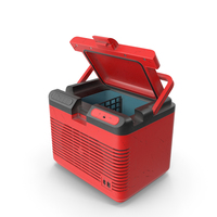 Portable Car Refrigerator Red Used PNG & PSD Images