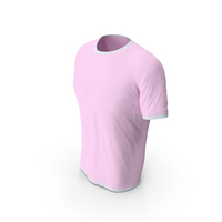 Male Crew Neck Worn White and Pink PNG & PSD Images