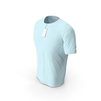 Male Crew Neck Worn With Tag White and Blue PNG & PSD Images