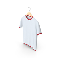 Male Crew Neck Hanging White and Red PNG & PSD Images