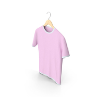 Male Crew Neck Hanging White and Pink PNG & PSD Images