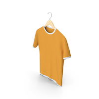Male Crew Neck Hanging White and Orange PNG & PSD Images