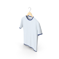 Male Crew Neck Hanging White and Dark Blue PNG & PSD Images