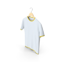 Male Crew Neck Hanging With Tag White and Yellow PNG & PSD Images
