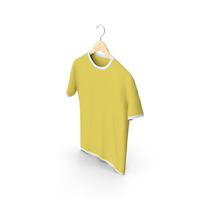 Male Crew Neck Hanging With Tag White and Yellow PNG & PSD Images