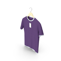 Male Crew Neck Hanging With Tag White and Purple PNG & PSD Images