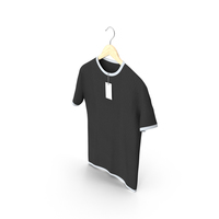 Male Crew Neck Hanging With Tag White and Black PNG & PSD Images