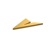 Gold Paper Plane Symbol PNG & PSD Images