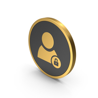 Gold Icon Locked User PNG & PSD Images