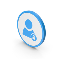Icon Locked User Blue PNG & PSD Images